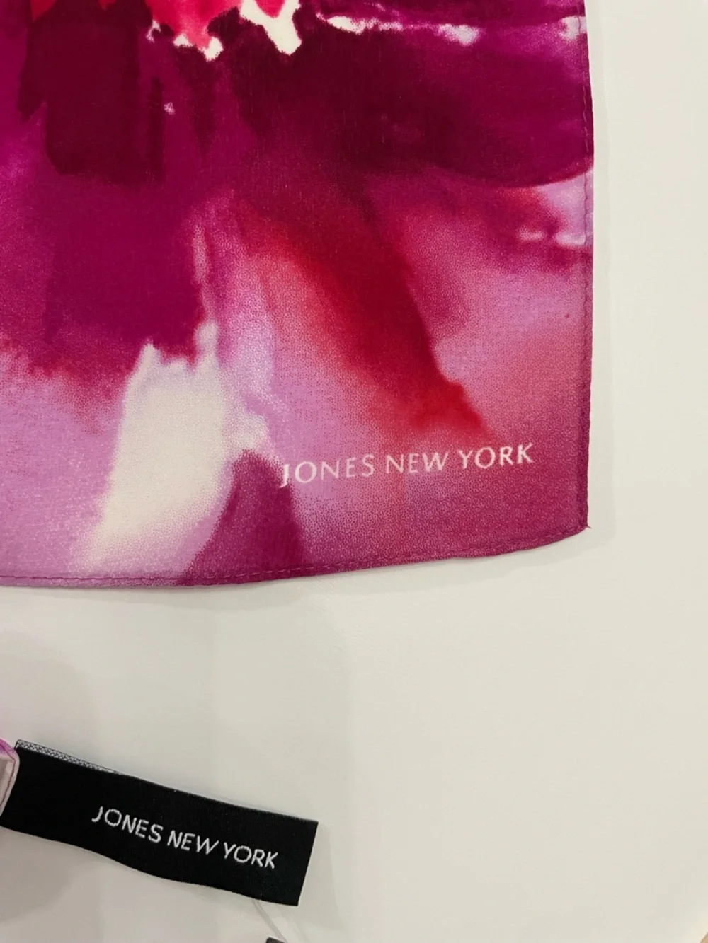 Jones New York Pink Coquette Silk Floral Flowy Women's Scarf Fairy Quiet Luxury